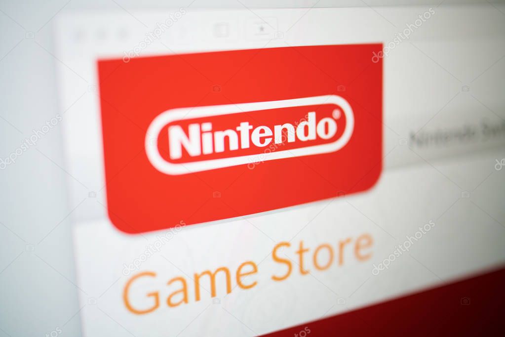 Closeup on online Nintendo game store photographed from the site screen.