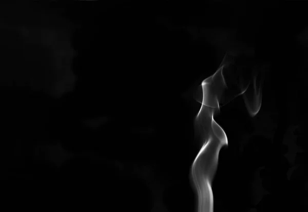 White Smoke Black Background Copy Space — Stock Photo, Image