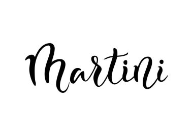 Martini modern hat yazı siyah beyaz arka plan için menü, kokteyl menüsü, reklam, kafe, Restoran, ambalaj, el ilanı olarak izole
