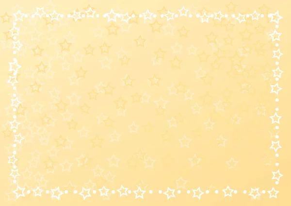 Dekorativní Rám Hvězd Tečky Bílém Žlutém Pozadí Přechodem Hvězdy Pro — Stockový vektor
