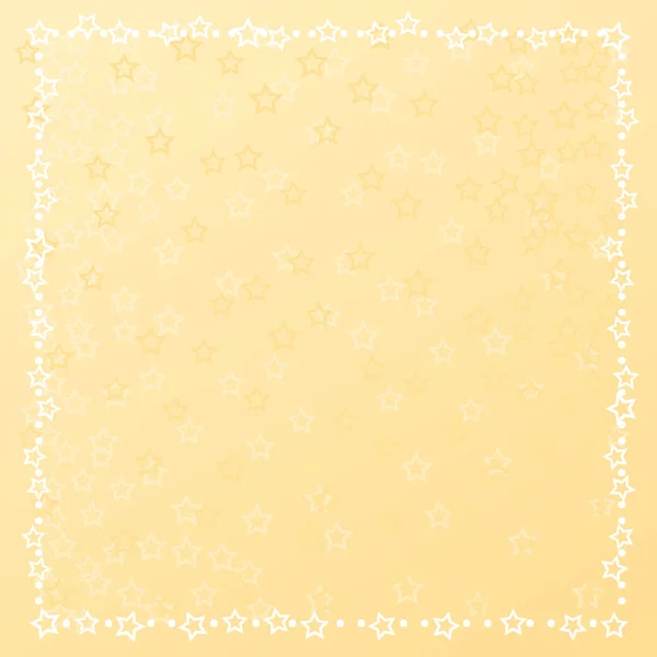 Dekorativní Čtvercový Rám Hvězd Tečky Bílém Žlutém Pozadí Přechodem Hvězdy — Stockový vektor
