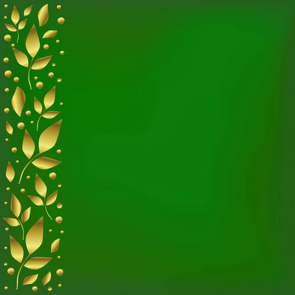 Fondo Verde Estilizado Como Terciopelo Con Franja Decorativa Lado Izquierdo — Vector de stock