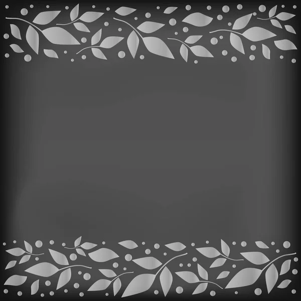 Fondo Pizarra Con Rayas Decorativas Alinear Superior Inferior Con Hojas — Vector de stock