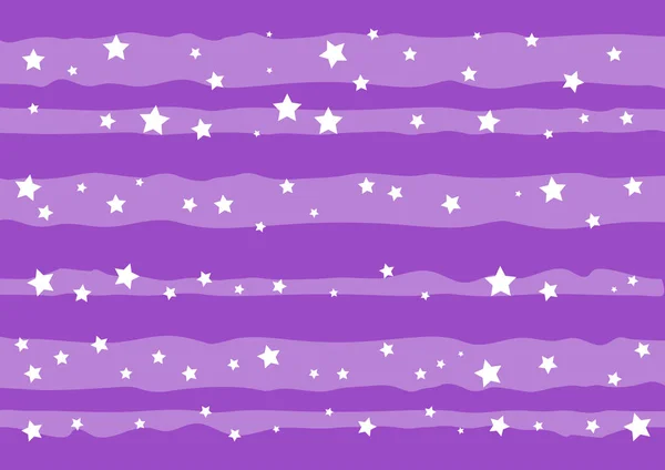 Fondo Púrpura Decorativo Con Rayas Blancas Estrellas Para Decoración Póster — Vector de stock
