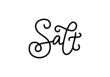 Dekorasyon, poster, afiş, etiket, ambalaj, logo, salonu, kafe, Restoran, bar, Pazar için beyaz arka plan üzerinde izole siyah tuz modern hat yazı