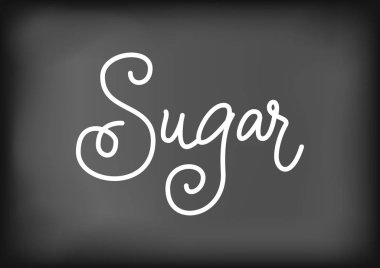 Blackboard arka plan üzerine beyaz şeker modern hat yazı yazı dekorasyon, poster, afiş, etiket, ambalaj, logo, salonu, kafe, Restoran, bar, yemek tarifi kitabı için tebeşir gibi stilize