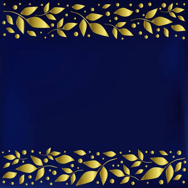 Голубой Фон Стилизованный Бархат Декоративными Полосками Выровнять Сверху Снизу Золотыми — стоковый вектор