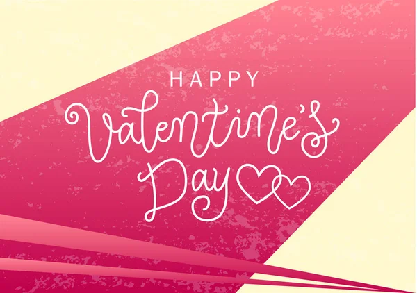 Kalligrafie Belettering Van Happy Valentines Day Gouden Roze Achtergrond Versierd — Stockvector