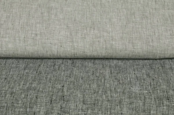 Melange gray linen fabric texture surface closeup as textile background