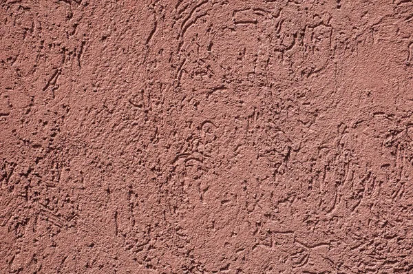 Plâtre Rose Foncé Brut Maçonnerie Ciment Maison Façade Mur Gros — Photo