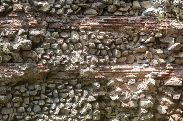 Ancient Roman Stone Ceramic Tiles Wall Closeup Background — Stock Photo, Image