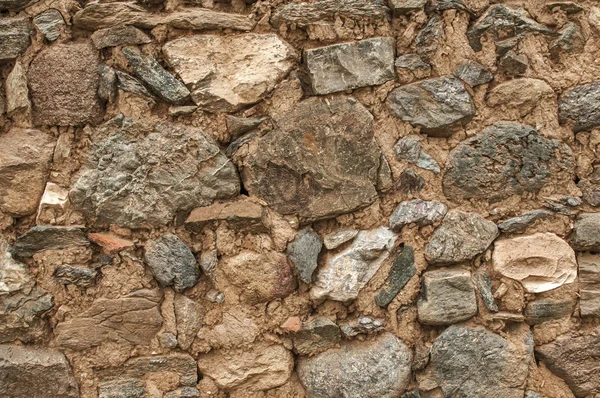 Alte Grunge Verwitterte Steinmauer Eines Ländlichen Bauernhauses Nahaufnahme Als Hintergrund lizenzfreie Stockfotos