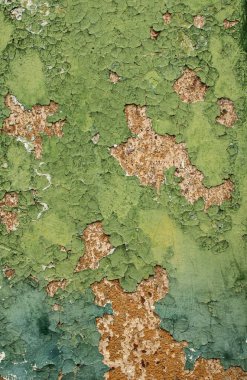 Kırık eski yıpranmış grunge peeling boya duvar yüzey portre sanat arka plan olarak sıvalı.