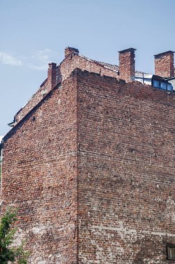 Eski vintage grunge arka tuğla duvar kentsel evler