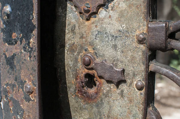 Old Retro Vintage Iron Door Lock Closeup — Stock Photo, Image