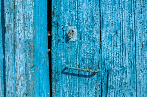 Staré Dřevěné Desky Drolící Popraskané Modré Barvy Detailní Jako Modré — Stock fotografie