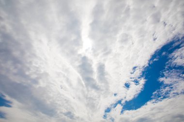 Uçsuz bucaksız mavi gökyüzü ve bulutlar