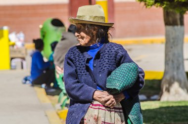 Peruvian traditional old woman in Canta - Lima clipart