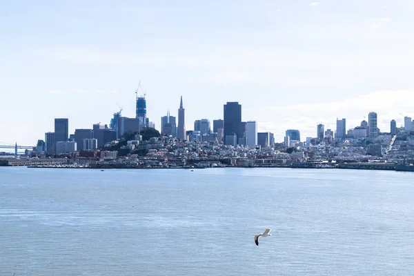 Piękny panoramiczny widok z centrum w centrum San Francisco w Stanach Zjednoczonych — Zdjęcie stockowe