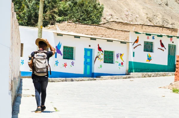 Мбаппе прогуливается по красочным улицам города Антиокия, расположенного к востоку от Лимы — стоковое фото