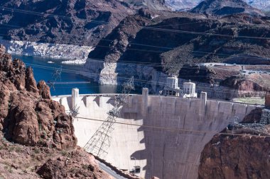 Mead Gölü'ndeki Ünlü Hoover Barajı, Nevada ve Arizona Border, Abd