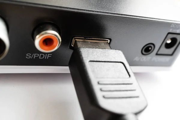 Hdmi Kabel Gerät Enthalten Schwarzer Stecker Und Stecker — Stockfoto