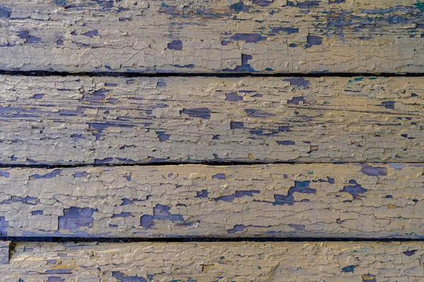 Texture Old Boards Peeling Paint Yellow Three Boards Horizontally — Stock Photo, Image