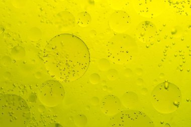 yağ su, doku sarı baloncuklar form soyut yuvarlak