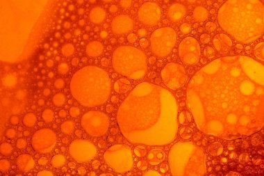 doku üzerinde su köpük, turuncu köpük yakın çekim