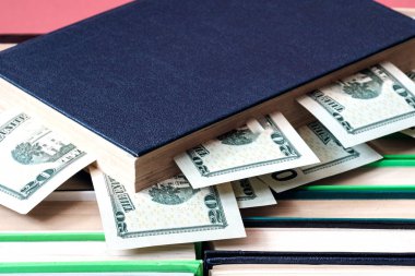 kitap sıraları üzerinde yatan kitaptan çıkan para