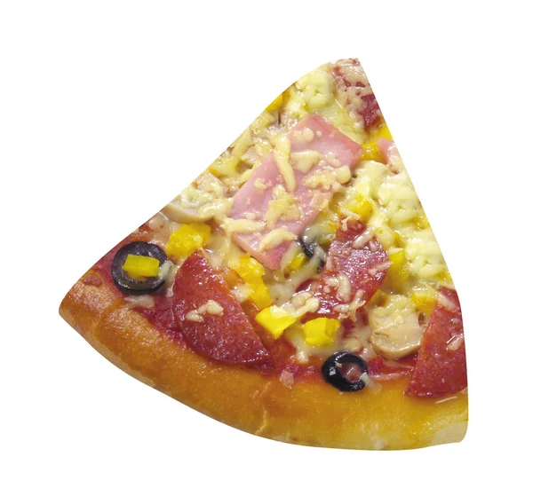 Pizza slice isolated on white background