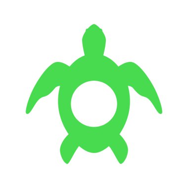 Deniz kaplumbağası. Kaplumbağa siluet - daire monogram. Beyaz arka plan üzerinde izole vektör simgesi.