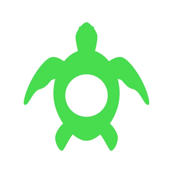 Deniz Kaplumbağası Kaplumbağa Siluet Daire Monogram Beyaz Arka Plan Üzerinde — Stok Vektör