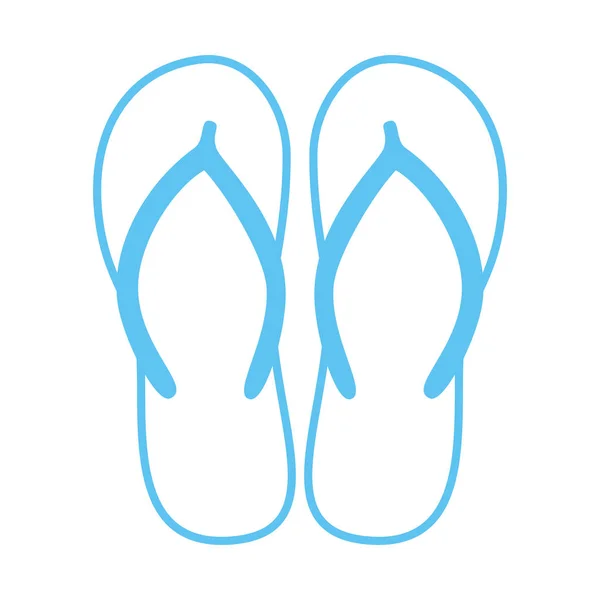 Colorful Flip Flops Beach Slippers Sandals Vector Icon Isolated White — Stock Vector