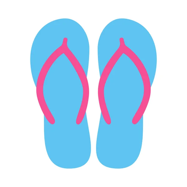 Colorful Flip Flops Beach Slippers Sandals Vector Icon Isolated White — Stock Vector