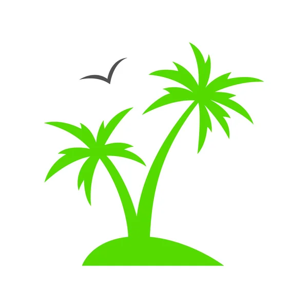 Tropical Palm Tree Summer Beach Palm Tree Silhouette Vector Illustration — Stock Vector