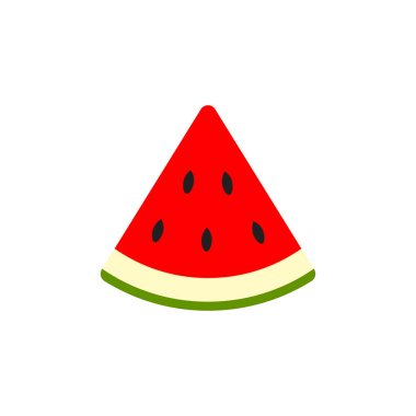 Karpuz simgesi. Vektör karpuz. Beyaz arka plan üzerinde izole meyve dilim