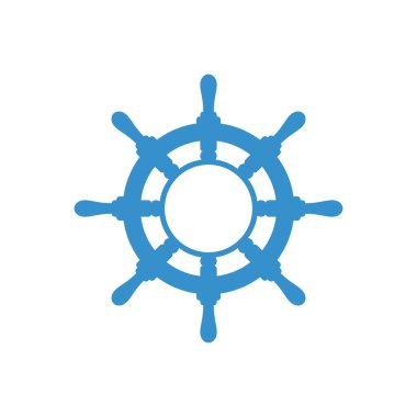 Çark simgesi. Deniz direksiyon. Beyaz arka plan üzerinde izole vektör çizim