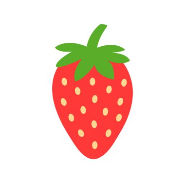 Çilek simgesi. Beyaz arka plan üzerinde izole kırmızı çilek. Vektör çizim
