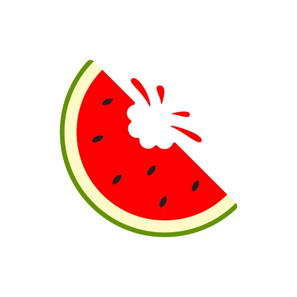 Wassermelonen Symbol Vektor Wassermelone Fruchtscheiben Isoliert Auf Weißem Hintergrund — Stockvektor