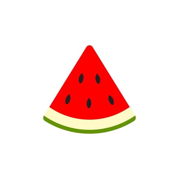 Wassermelonen Symbol Vektor Wassermelone Fruchtscheiben Isoliert Auf Weißem Hintergrund — Stockvektor