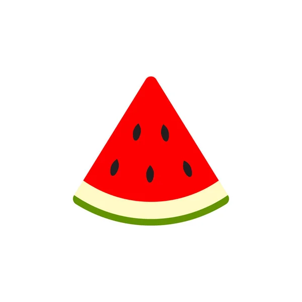 Icono Sandía Vector Sandía Rebanada Fruta Aislada Sobre Fondo Blanco — Vector de stock