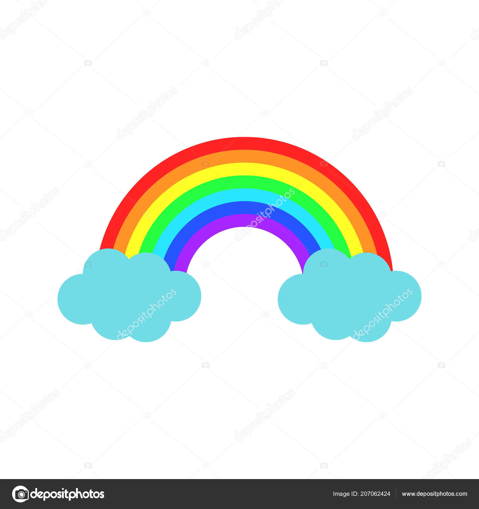 Vector Color Rainbow Clouds Cartoon Flat Icon Illustration Isolated White  Stock Vector Image by ©Chereliss #207062424
