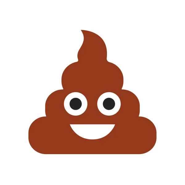 Emoji Poop Face Cute Emoticon Flat Smile Vector Illustration Isolated — Stock Vector