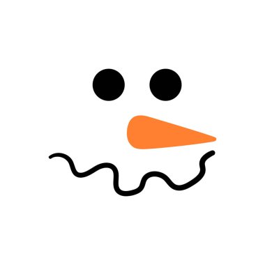 Sevimli kardan adam yüz - vektör. Kardan adam başı. Beyaz arka plan üzerinde izole vektör çizim.