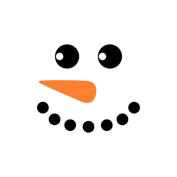 Симпатичное Лицо Снеговика Вектор Голова Снеговика Векторная Иллюстрация Белом Фоне — стоковый вектор