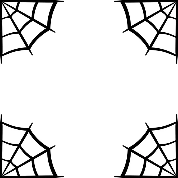 Spinnennetz Symbol Spinnennetzrahmen Spinnweben Vektorsilhouette Spinnennetz Clip Art Flache Vektordarstellung — Stockvektor