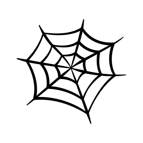 Spider Web Pictogram Raagbol Vector Silhouet Spinrag Illustraties Platte Vectorillustratie — Stockvector
