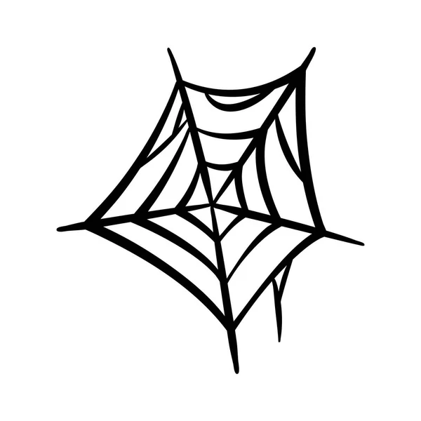 Ikona Sieci Web Spider Sylwetka Wektor Pajęczyna Spiderweb Clipart Płaskie — Wektor stockowy