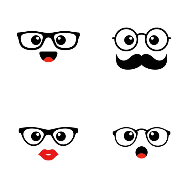 Zestaw Znaków Emoji Kawai Słodkie Twarze Śmieszne Emotikony Płaskie Ikony — Wektor stockowy